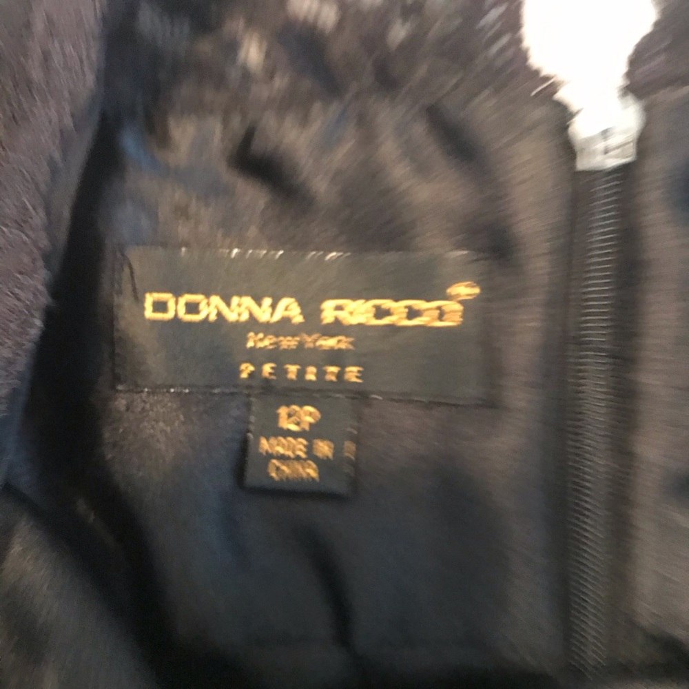 Donna Ricco Sz 12P silk lace Little Black Dress - Picture 4 of 8